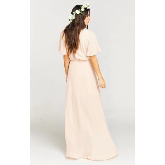 SHOW ME YOUR MUMU Sophia Wrap Dress Dusty Blush Crispy - Picture 3 of 11